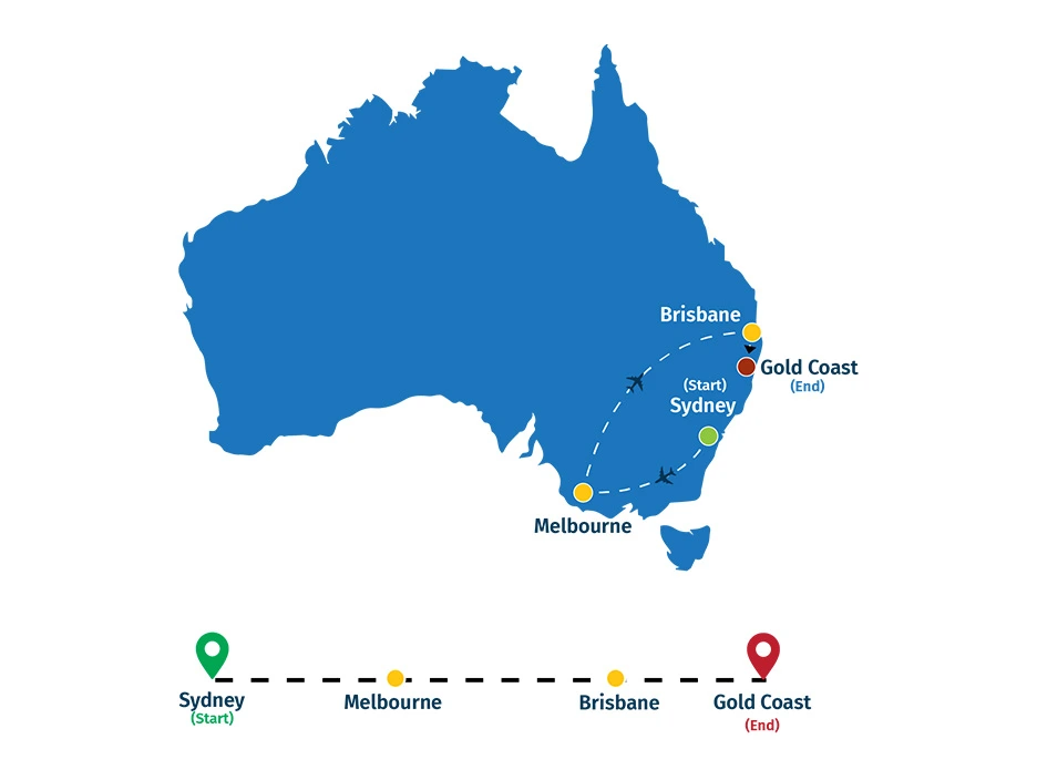  Australia route Map