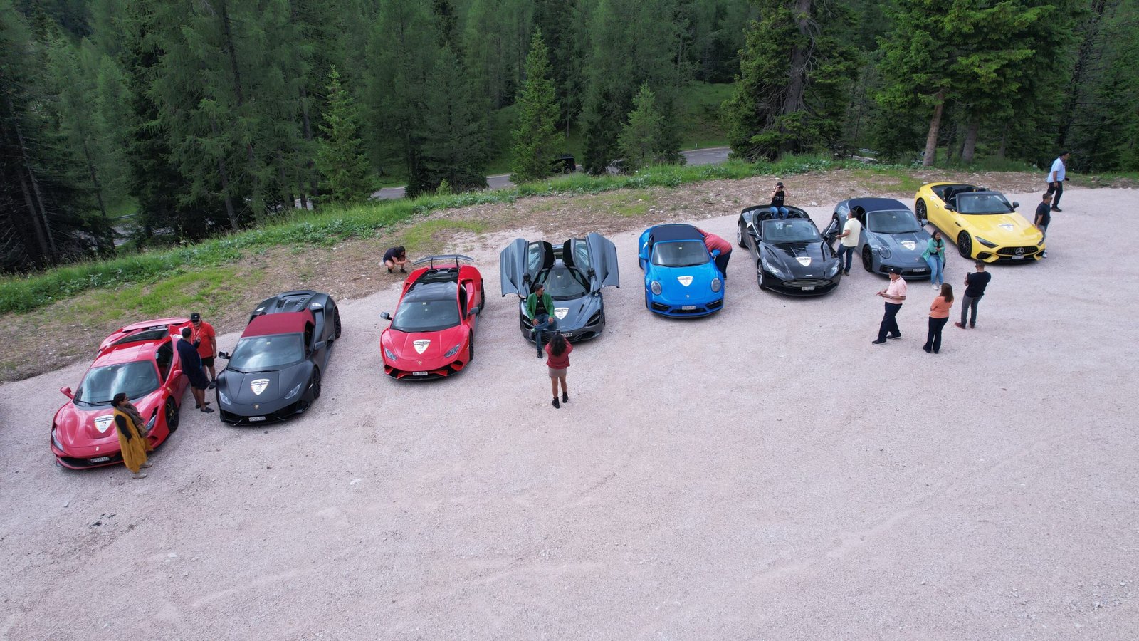 Supercar on an Alpine pass